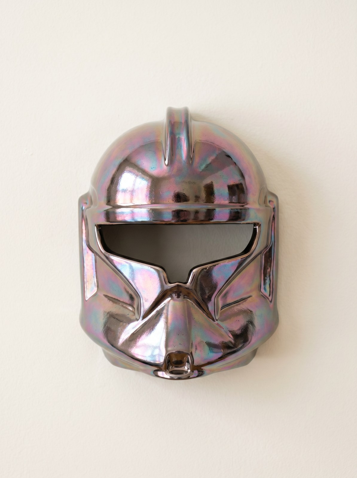 Oil-slick chrome ceramic mask