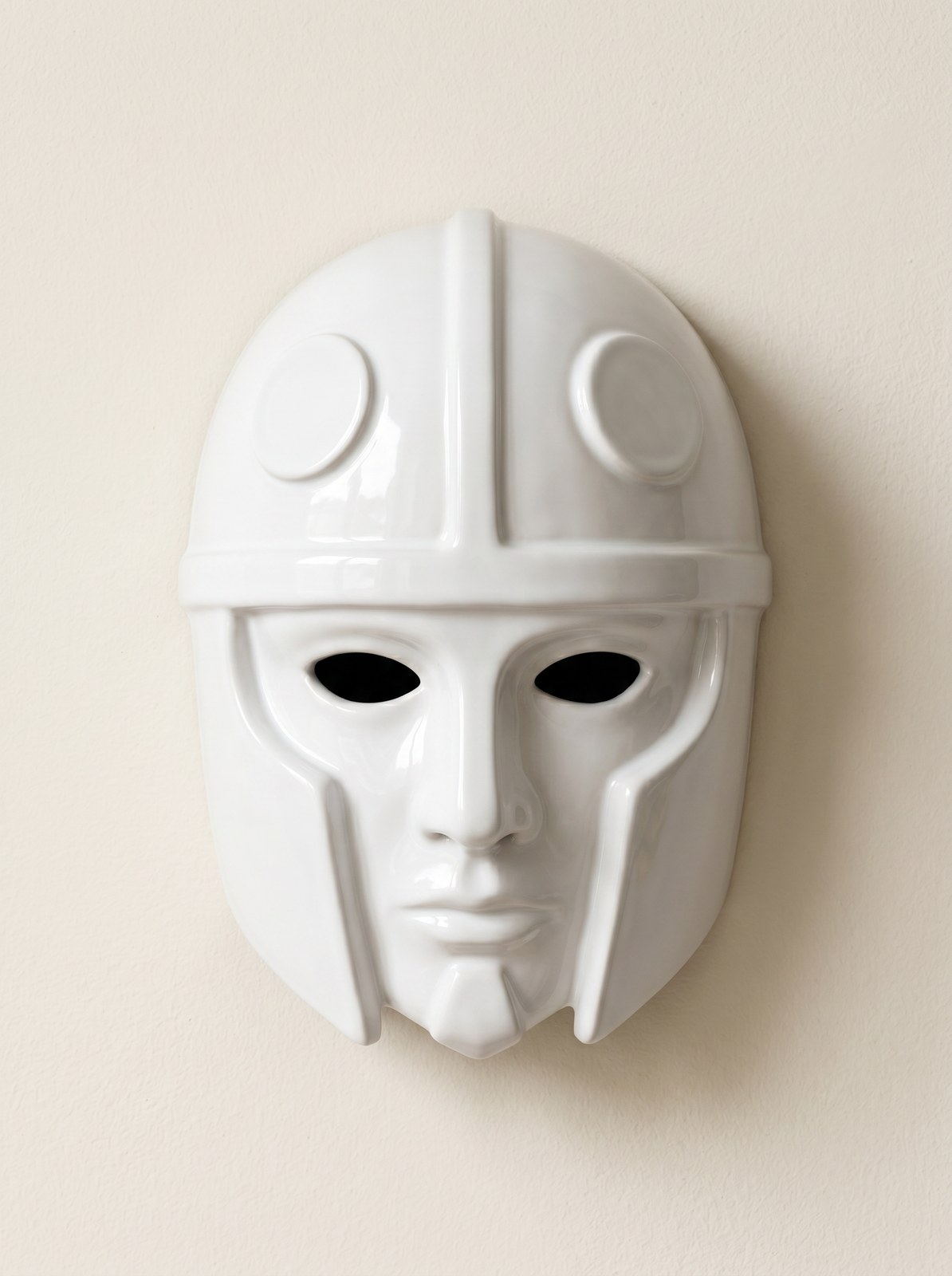 Captain Enoch ceramic wall mask in gloss white