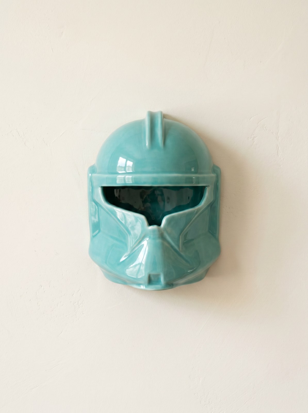 Teal glazed ceramic wall mask
