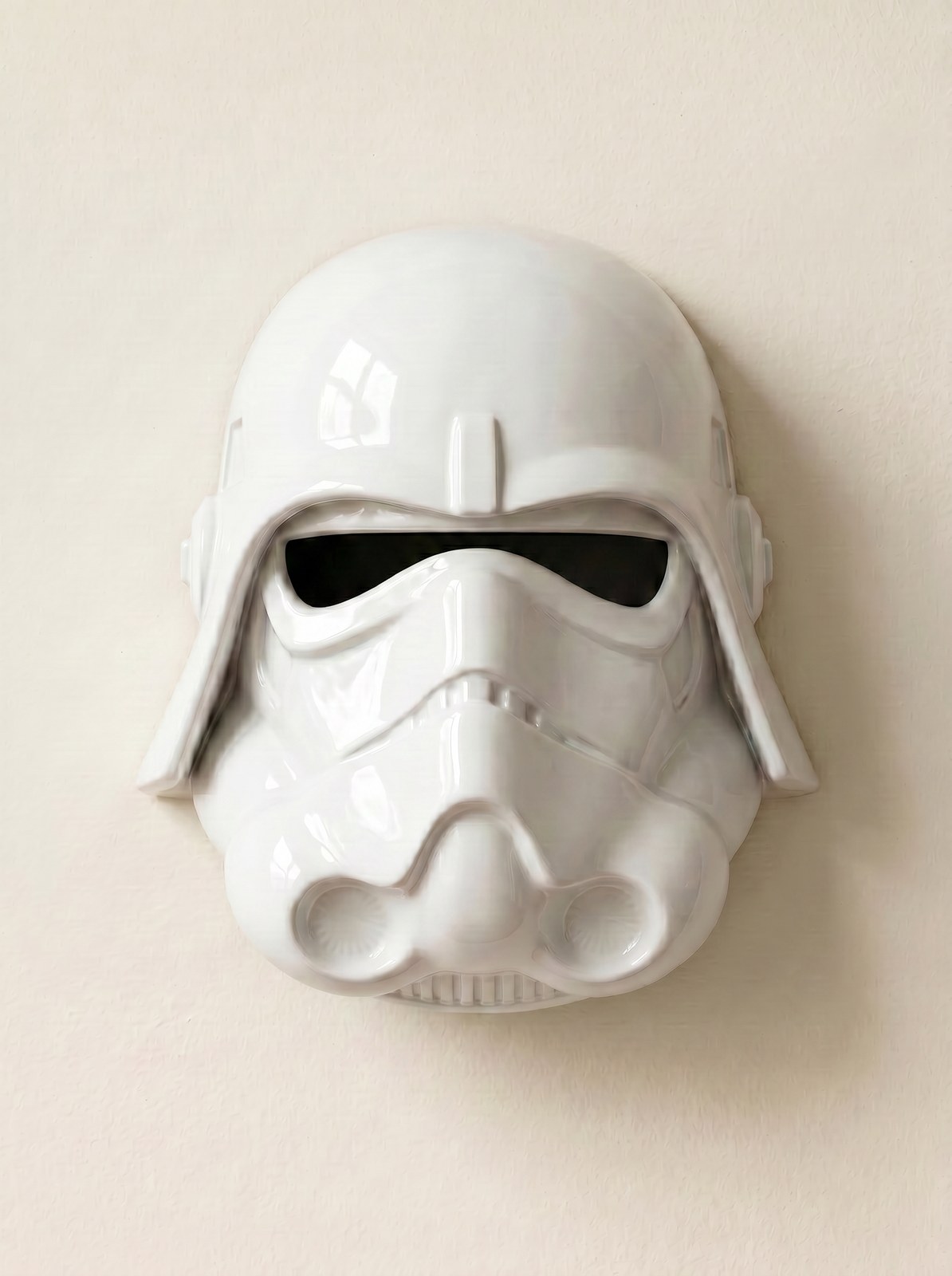 Stormtrooper ceramic wall mask in gloss white